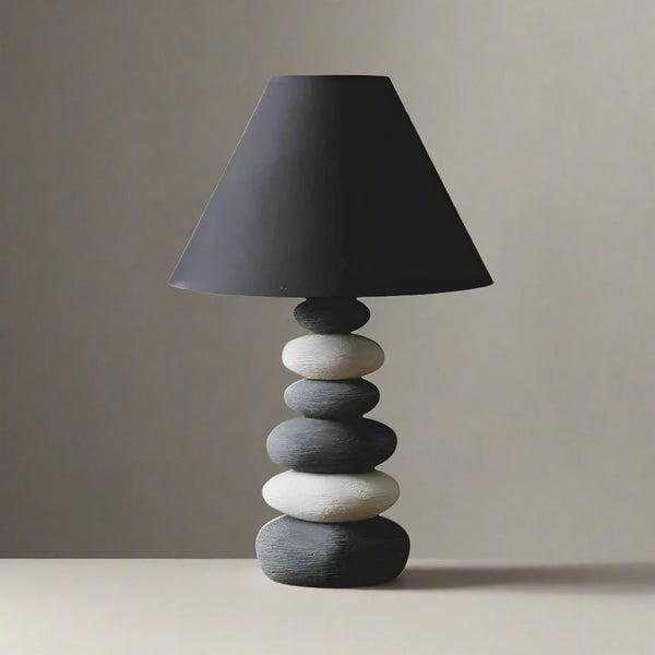 Cozy Fabric Lamp with Stone-Like Ceramic Base 1