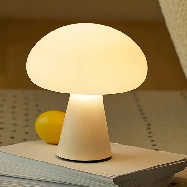 Cream White Mushroom LED Table Lamp 5