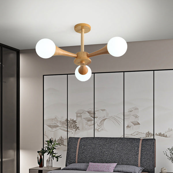 Elegant Scandinavian Walnut Hanging Light 1