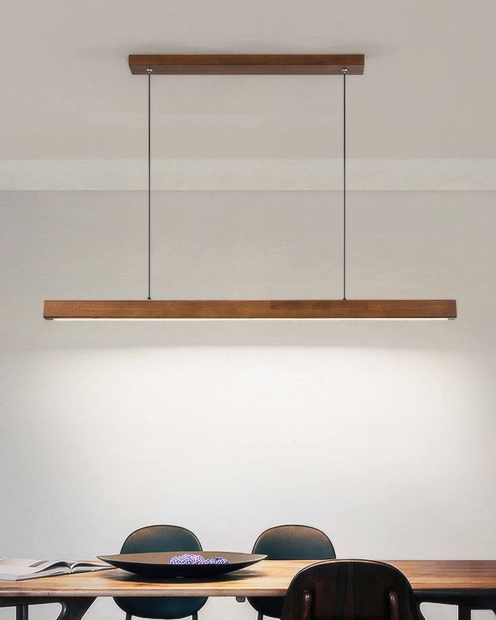 Minimalist Japanese Walnut Pendant Light 5