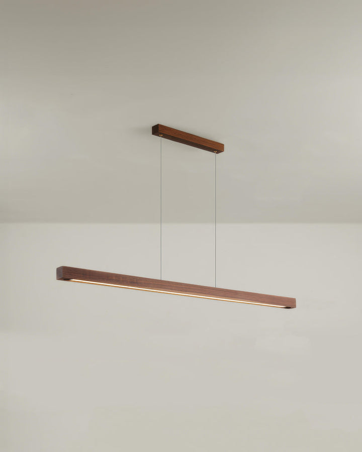 Minimalist Japanese Walnut Pendant Light 8