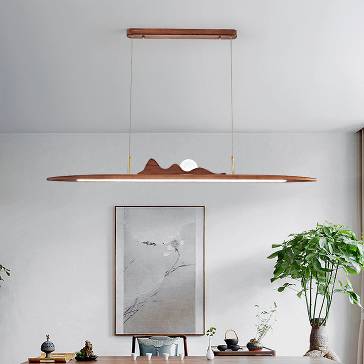 Minimalist Wooden Strip Pendant Lamp 2