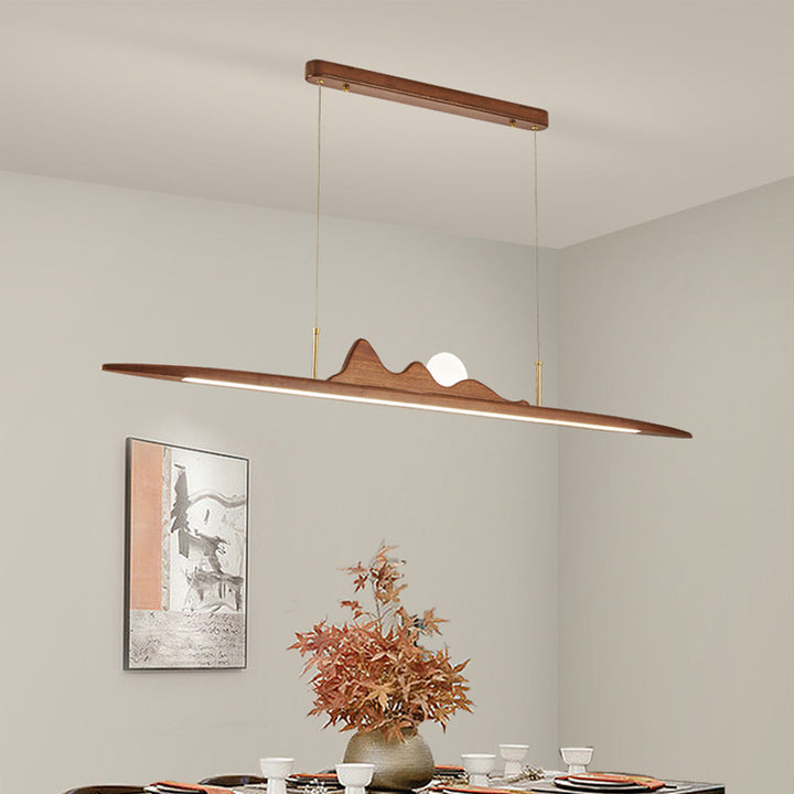 Minimalist Wooden Strip Pendant Lamp 3
