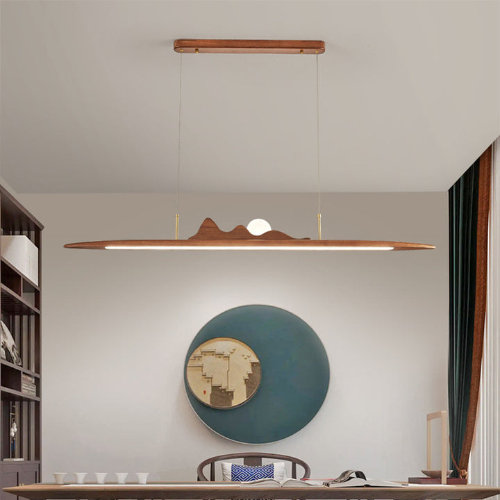 Minimalist Wooden Strip Pendant Lamp 4