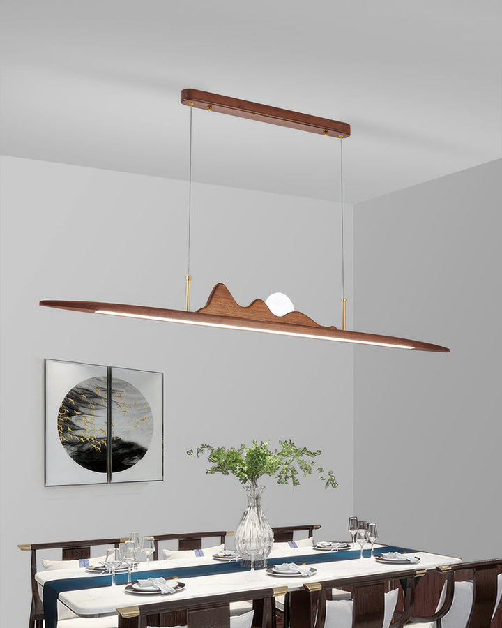 Minimalist Wooden Strip Pendant Lamp 7