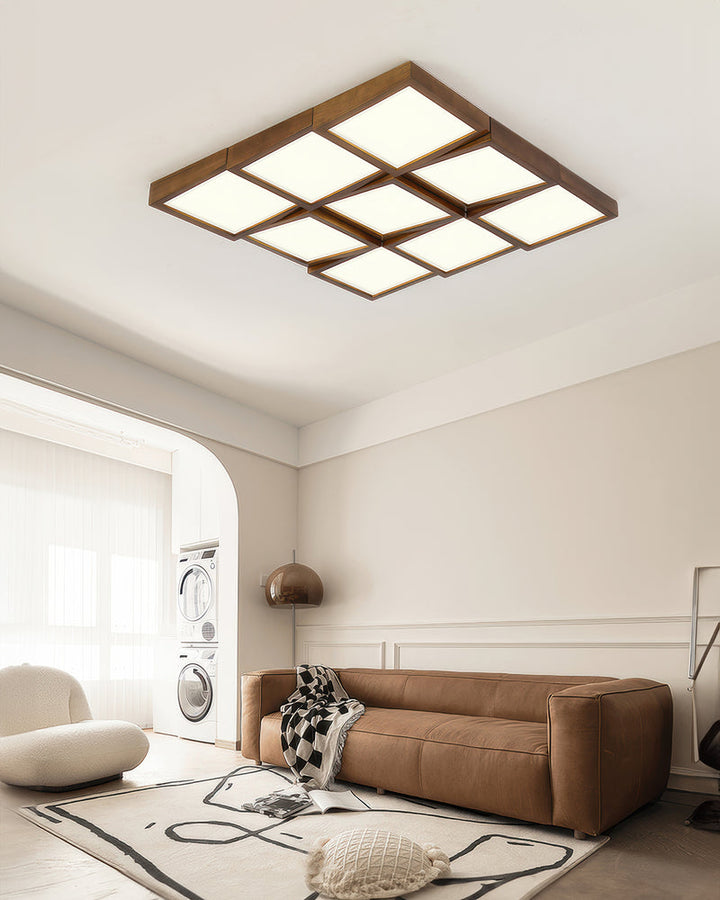 Modernist Walnut Ceiling Light 9