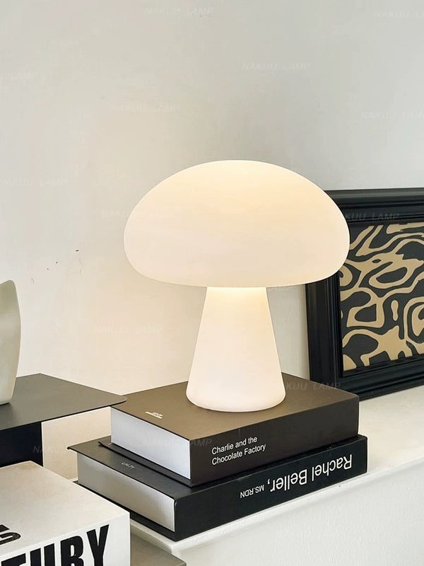 Danish Cream White Mushroom Table Lamp